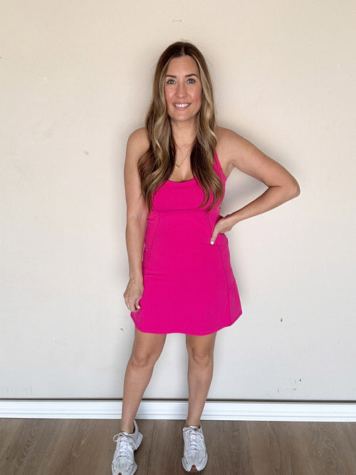 Caitlin Active Dress - Raspberry - FINAL SALE
