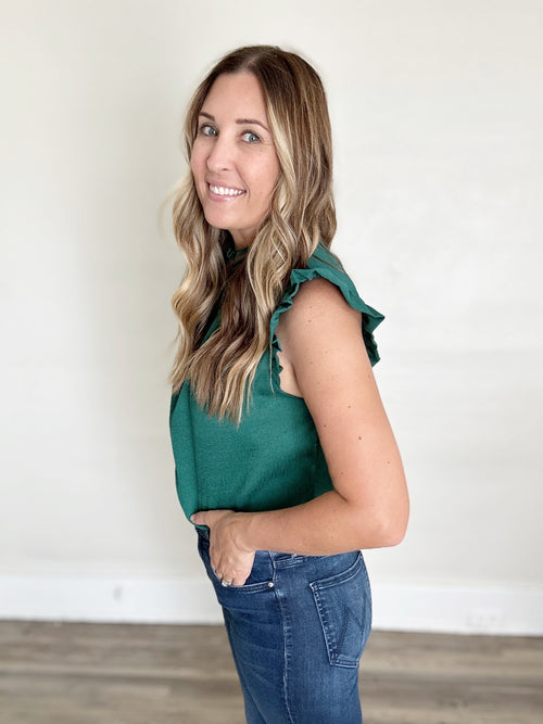Camille Top - Green - FINAL SALE