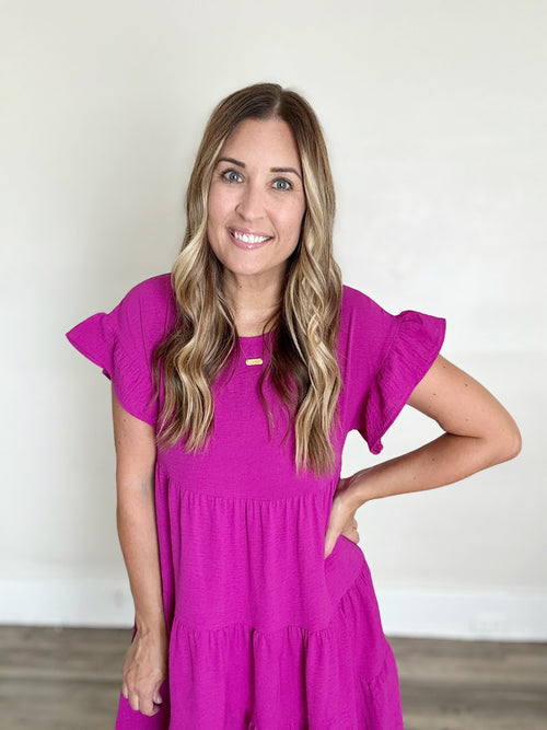 Madison Dress - Magenta  - FINAL SALE