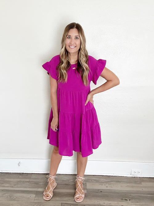 Madison Dress - Magenta  - FINAL SALE