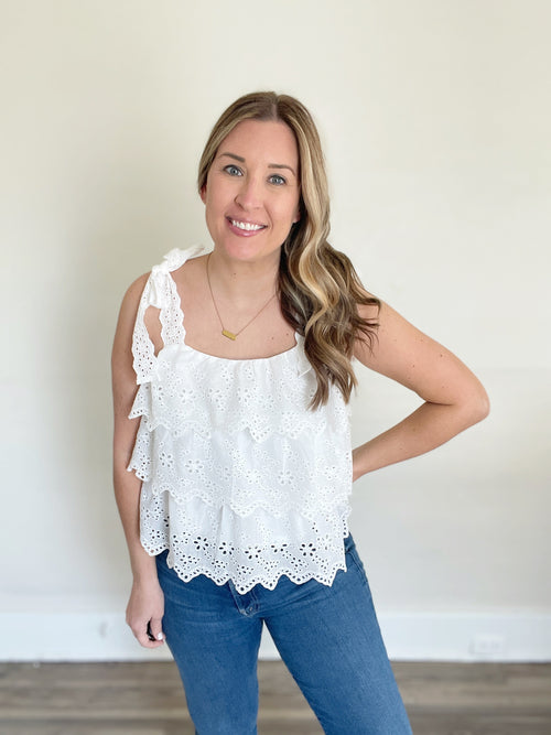 Daisy Eyelet Top - FINAL SALE