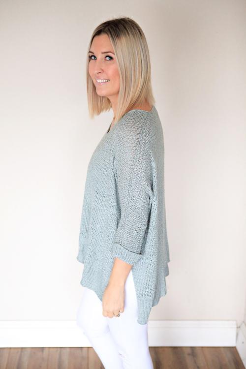 Alethea Sweater - Dusty Blue - Gray Monroe