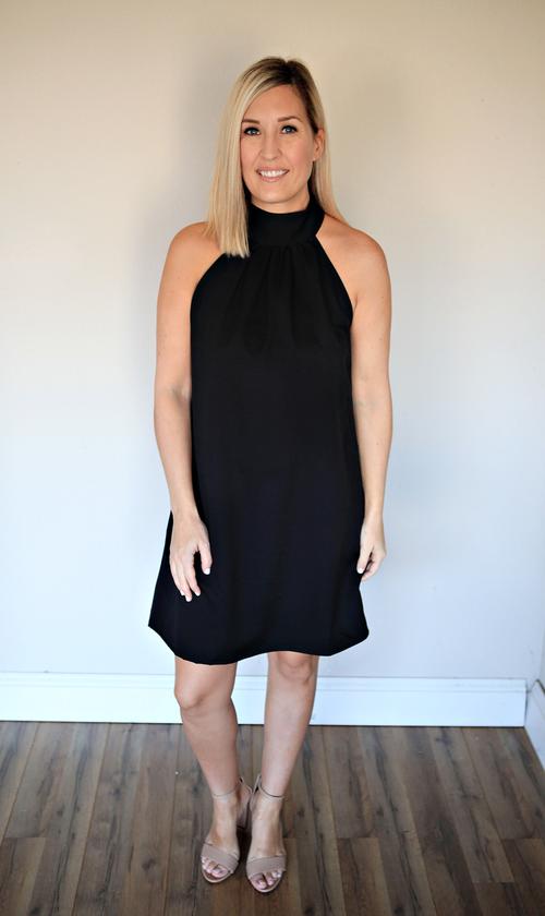 Emerson Tie Back Dress - Black - Gray Monroe
