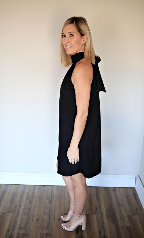 Emerson Tie Back Dress - Black - Gray Monroe