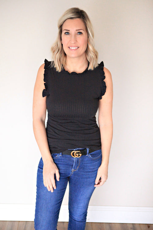 Lesley Top - Black - Gray Monroe