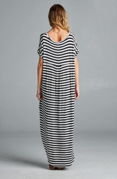 Mikah Maxi Dress - Black Stripe